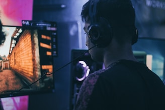 A game developer testing sound effects in action.