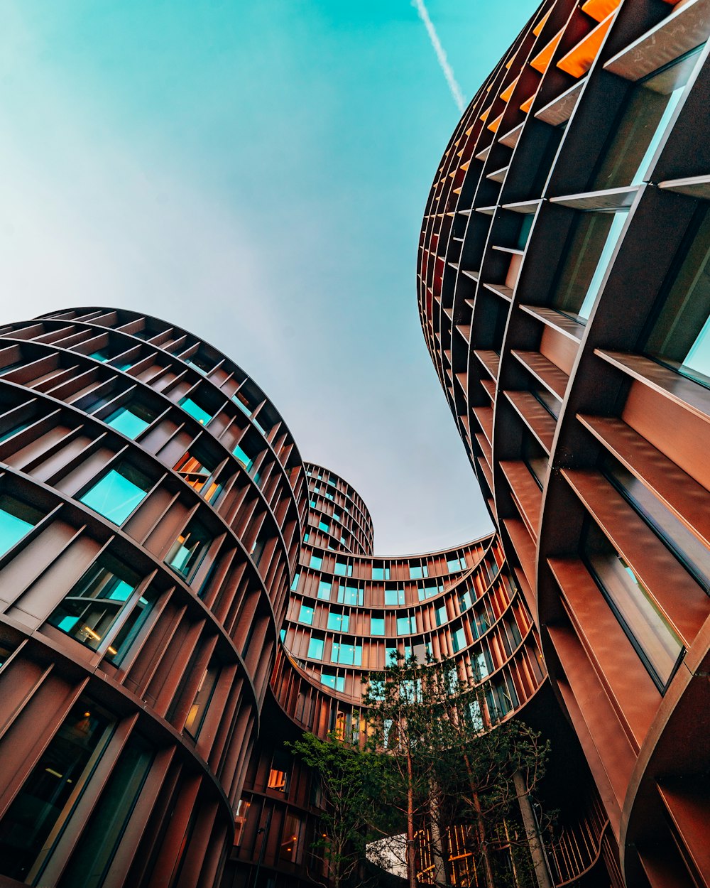 low-angle photography of buildings