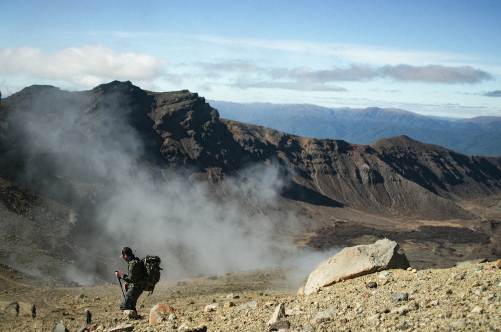 man with backpack