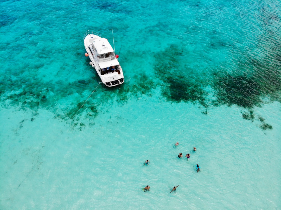 drone view from a yacht in El Cielo