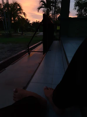 Sunset view from a cozy balcony overlooking the Esmeraldas beach.