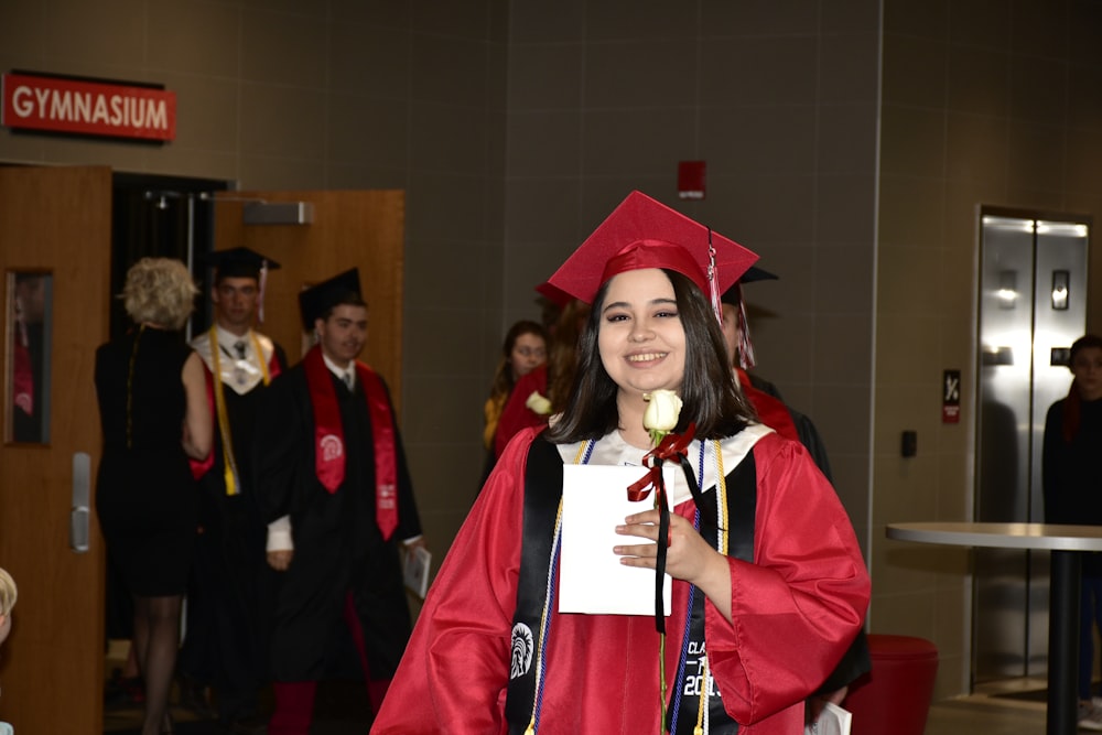 woman wearing academic robe