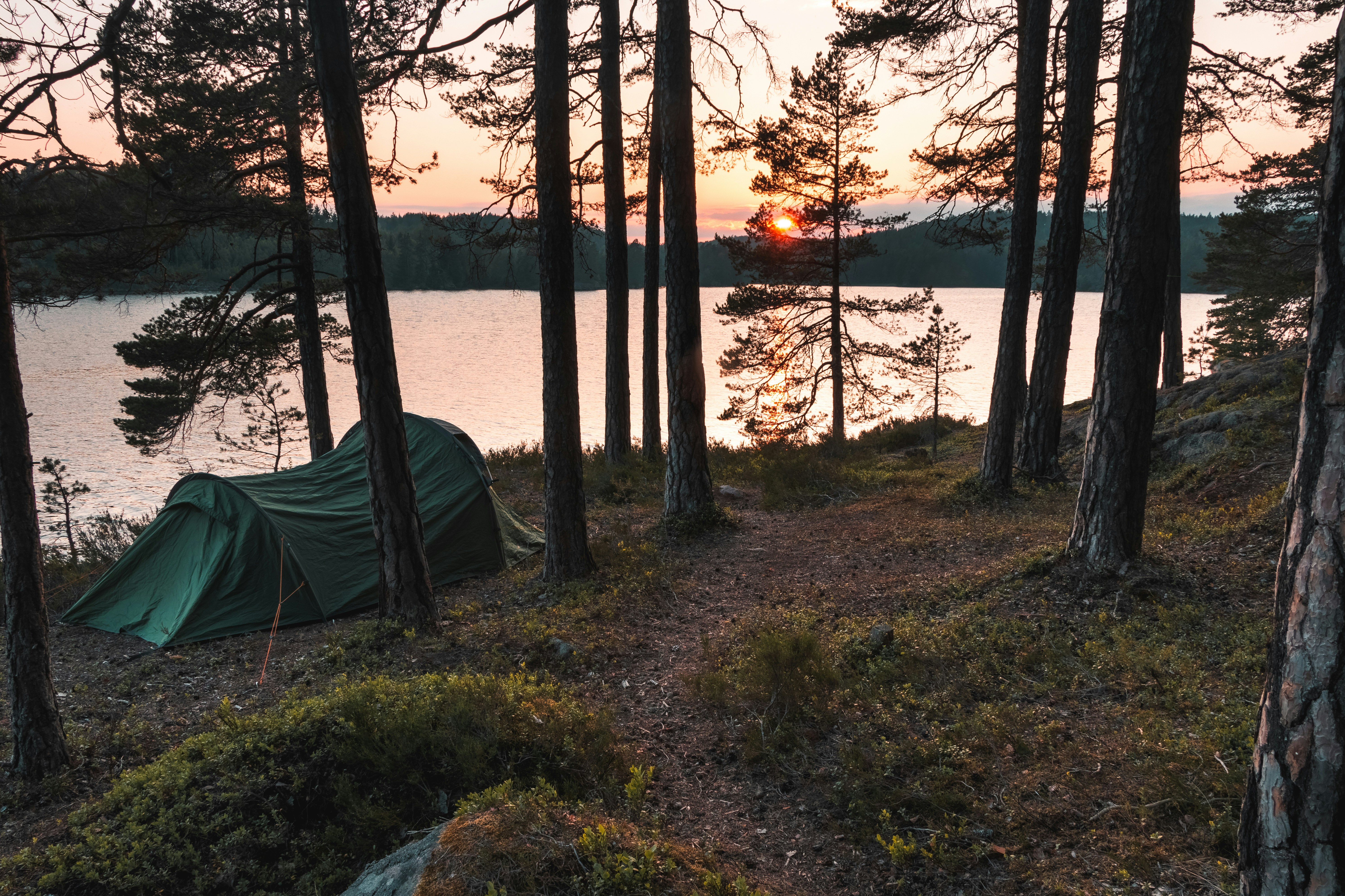 lake camping sunset, wallpaper, Waterfront Camping: Find Your Perfect Campsite 4