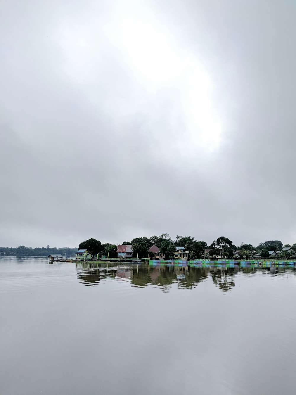 houses in island across lake