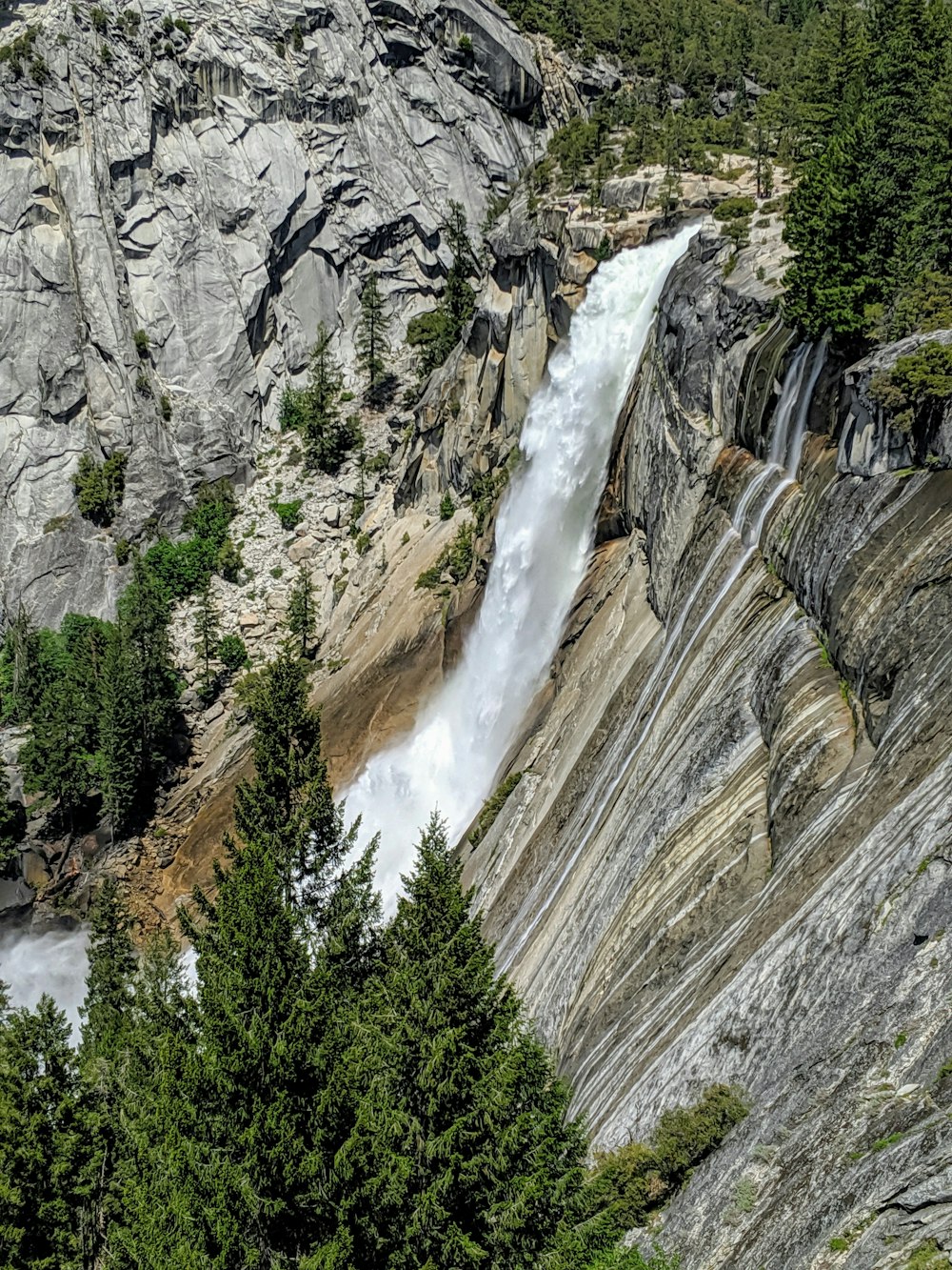 gray waterfalls