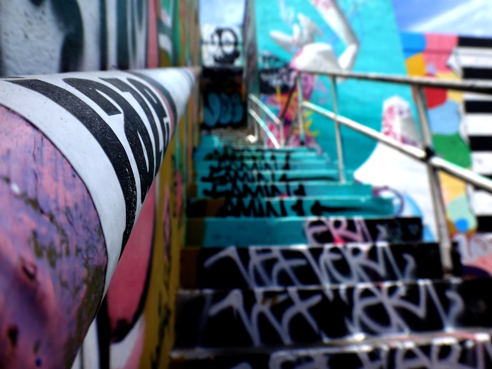 multicolored painted stairs