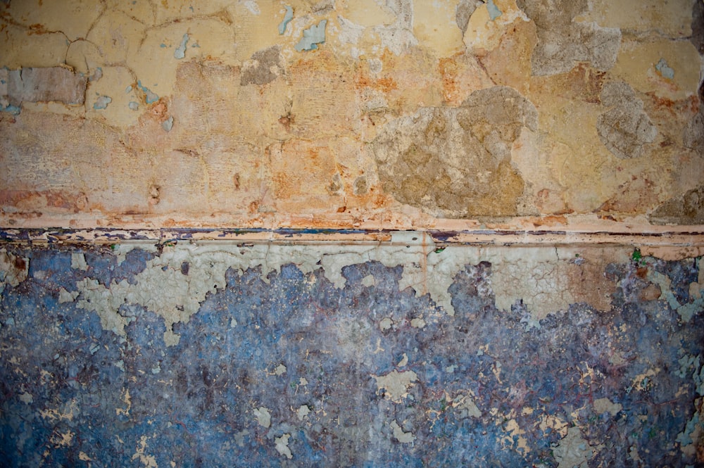 blue and white concrete wall