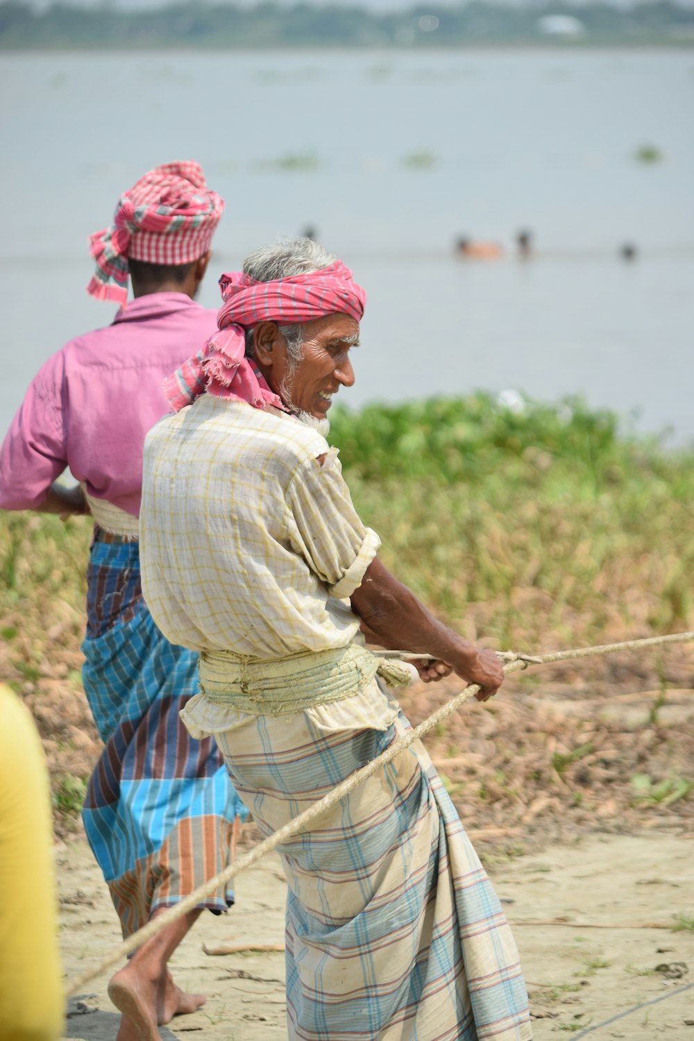 man holding rope