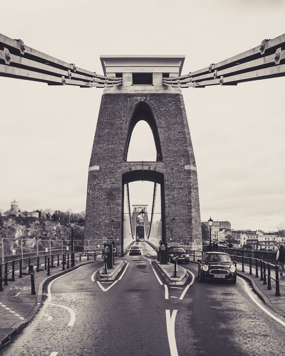 cars on bridge during day