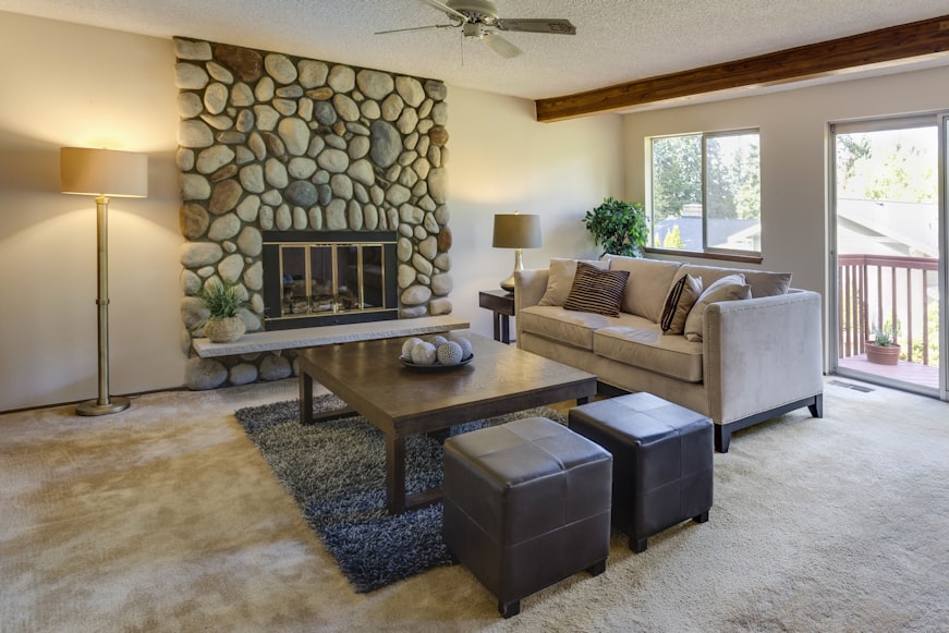 Gray Wool Carpet for Living Room