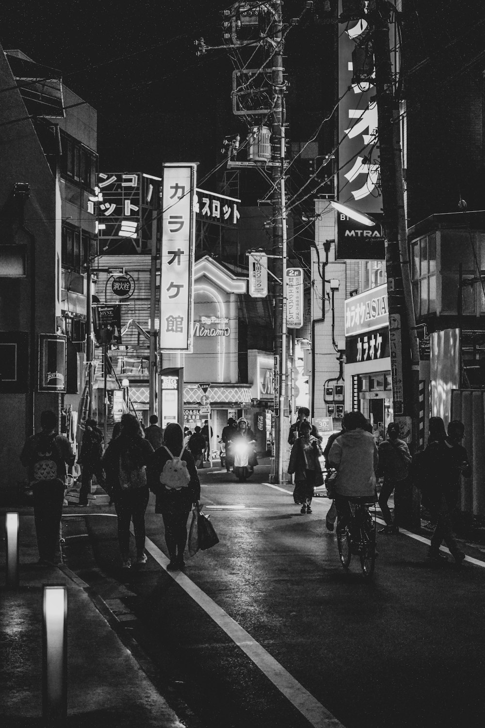 grayscale photo of street