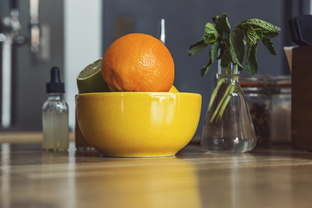 bowl of orange citrus fruit