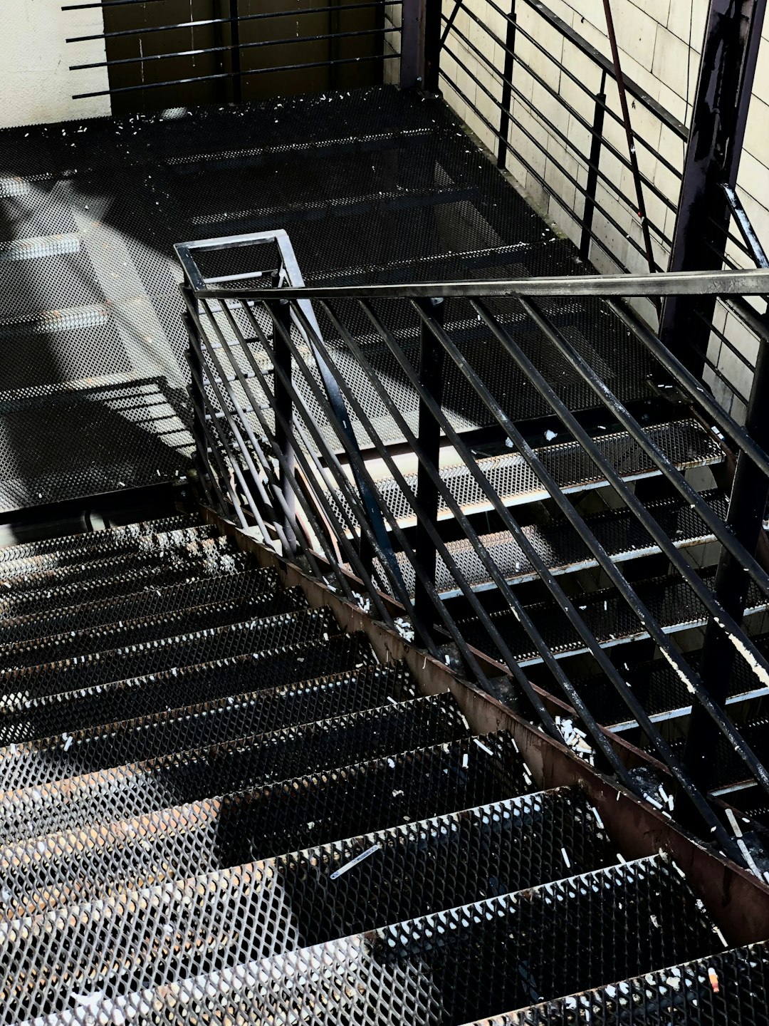 gray and brown staircase