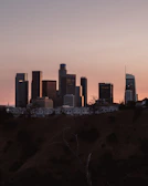 Sunset silhouette of a skyline emphasizing vertical lines and future growth potential.