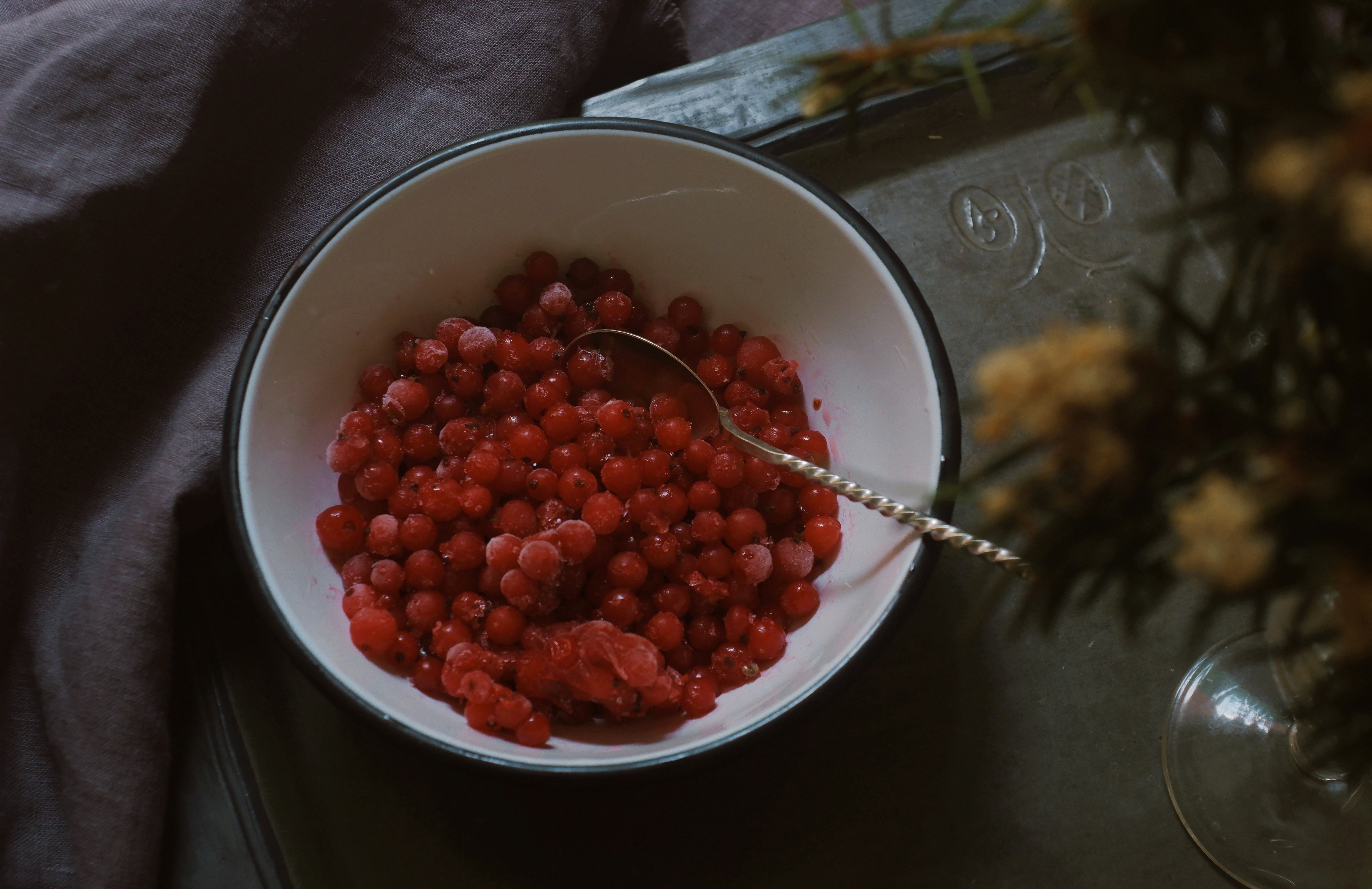 bowl of pomegranate seeds