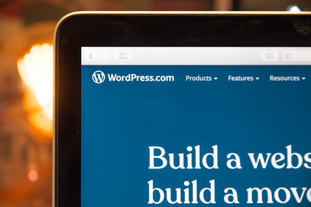 monitor showing WordPress being used to build a website