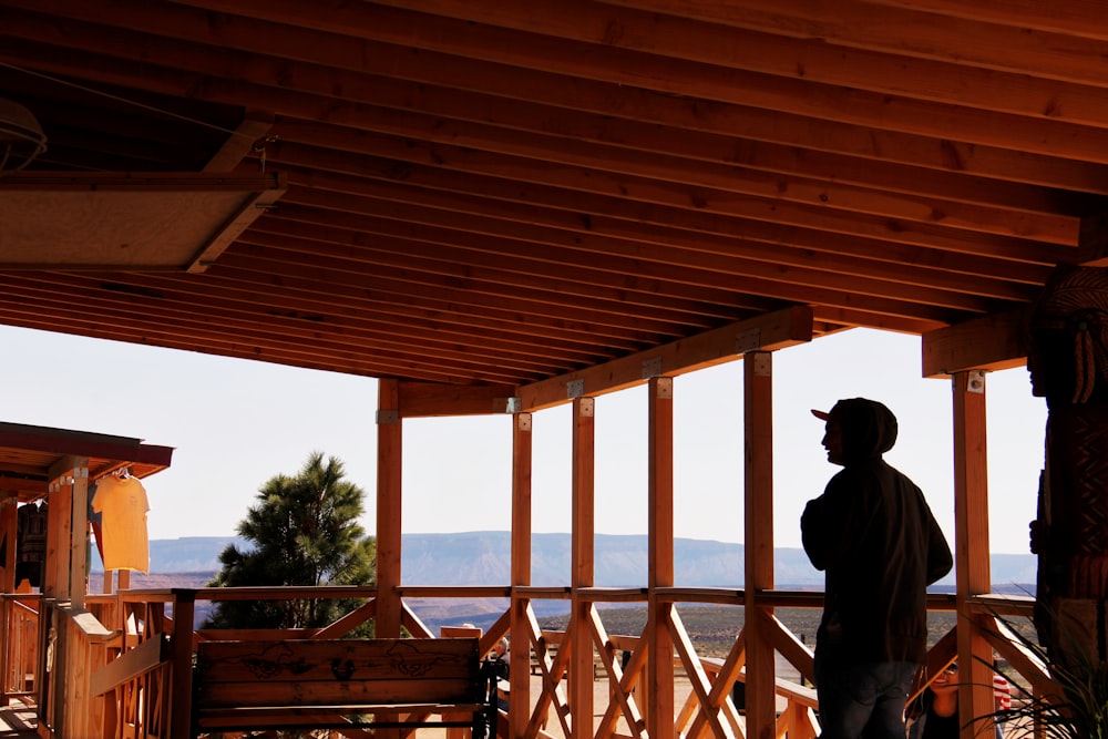 silhouette of person in building