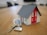 white and red wooden house miniature on brown table