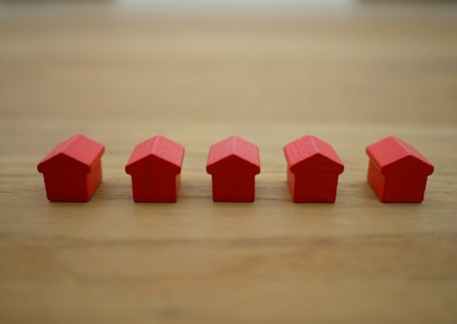 red blocks on brown wooden table