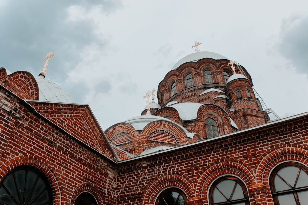 maroon brick building