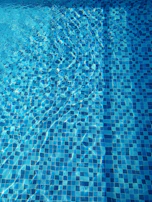 Detailed view of the swimming pool system and water feature models integrated within the BIM environment.