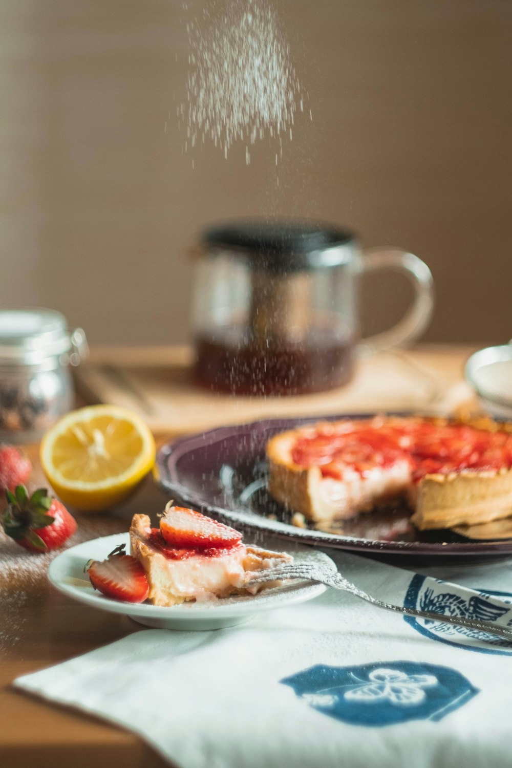 plate of strawberry tart