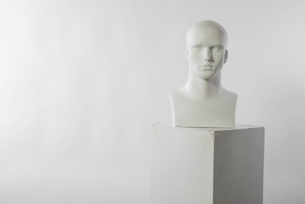 busto blanco de la cabeza del hombre