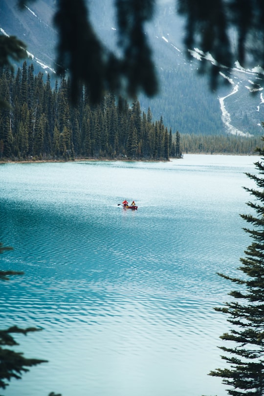 people on ocean in Emerald Lake Canada