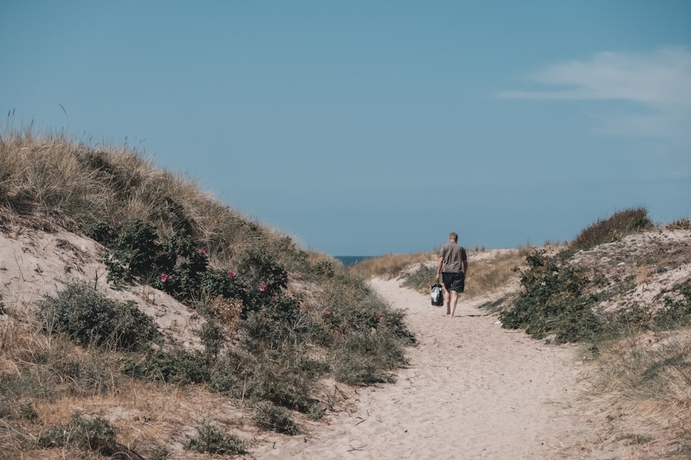 person walking on sand during daytime'