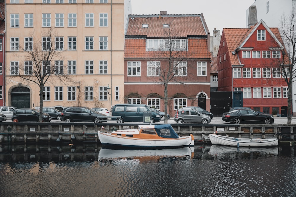 boat on river near houses