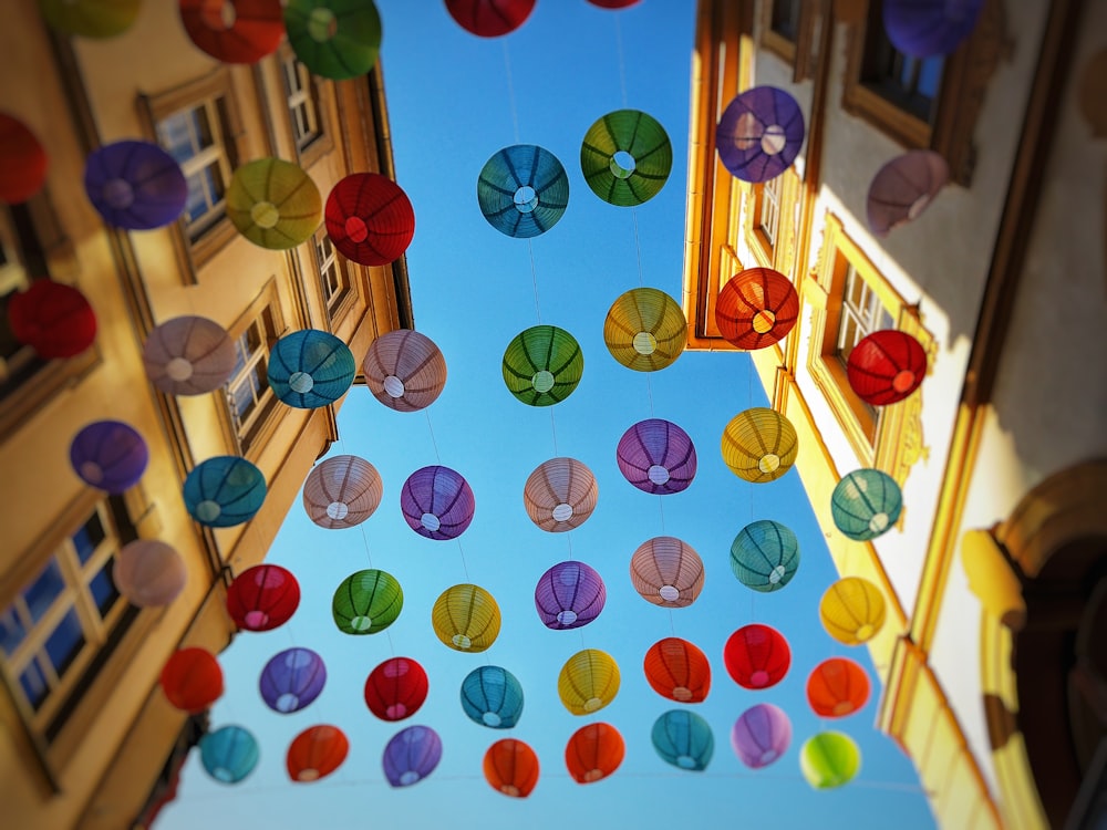assorted-color japanese lantern lot