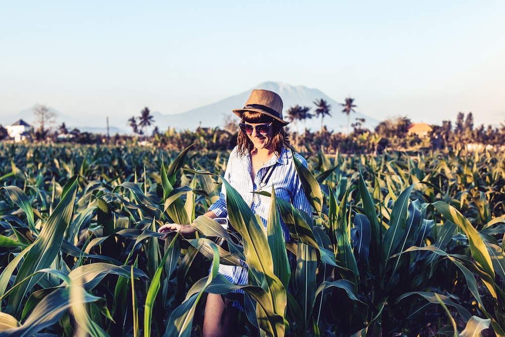 woman near corn field