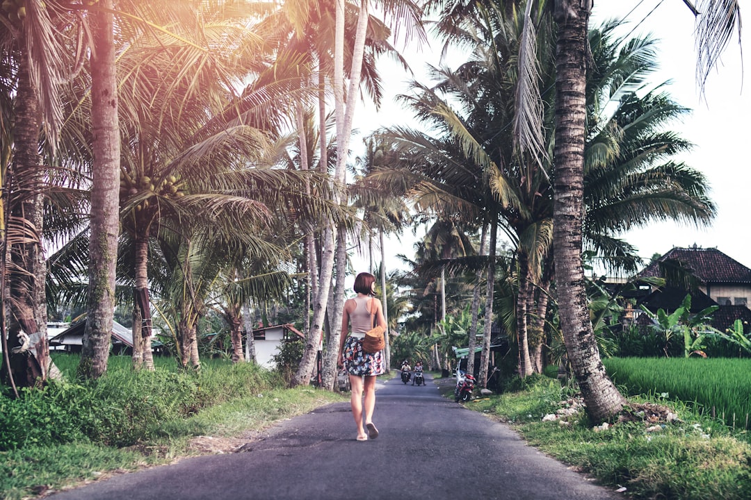 woman near coconut trees