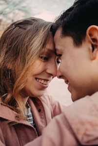 A happy couple sharing a warm moment, symbolizing trust and connection.