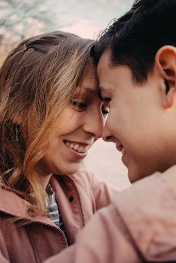 A happy couple sharing a warm moment, symbolizing trust and connection.
