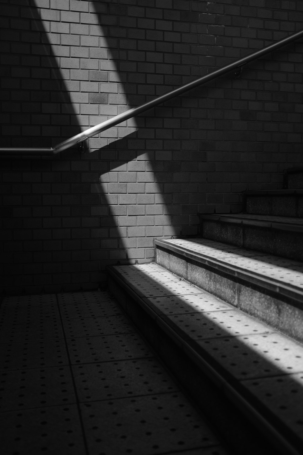 white and gray stair