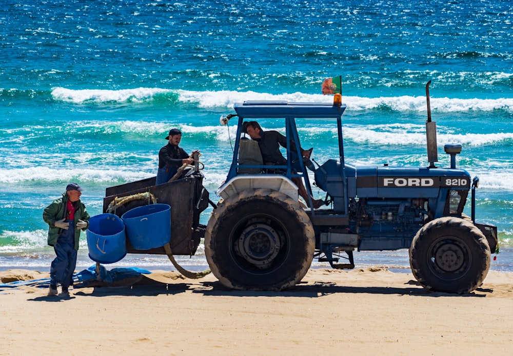 blue Ford tractor