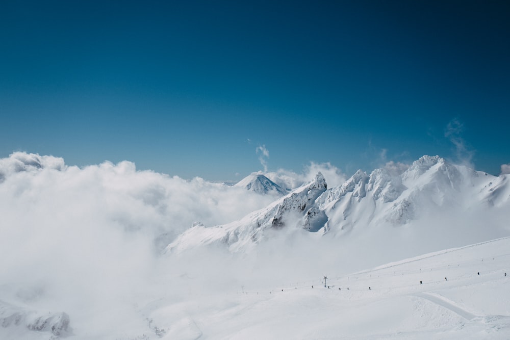 snow-covered mountain during daytime