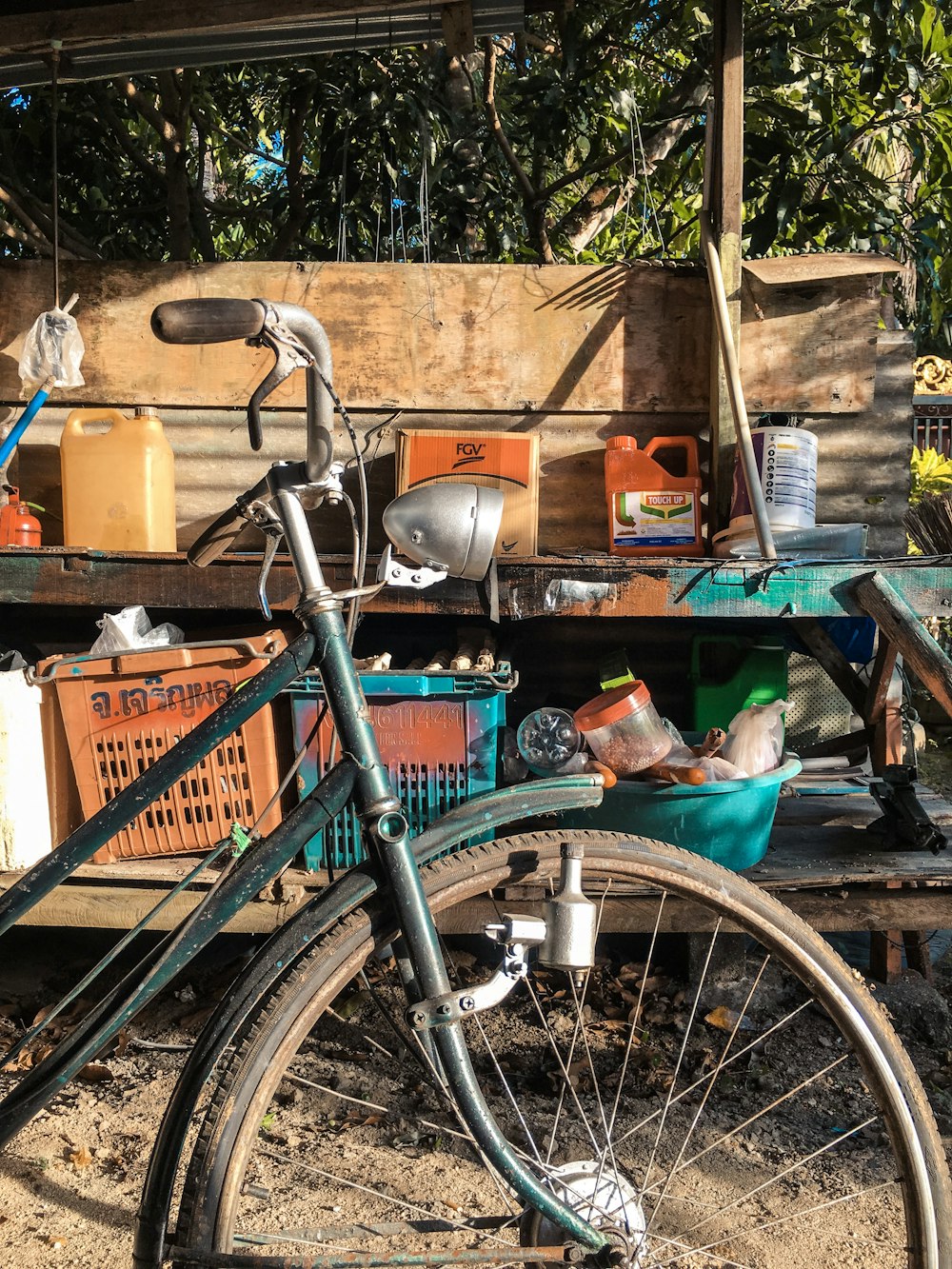 blue bicycle