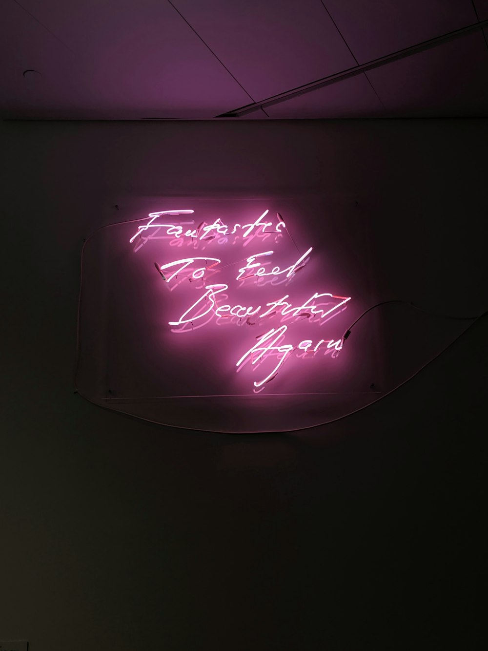 pink neon sign