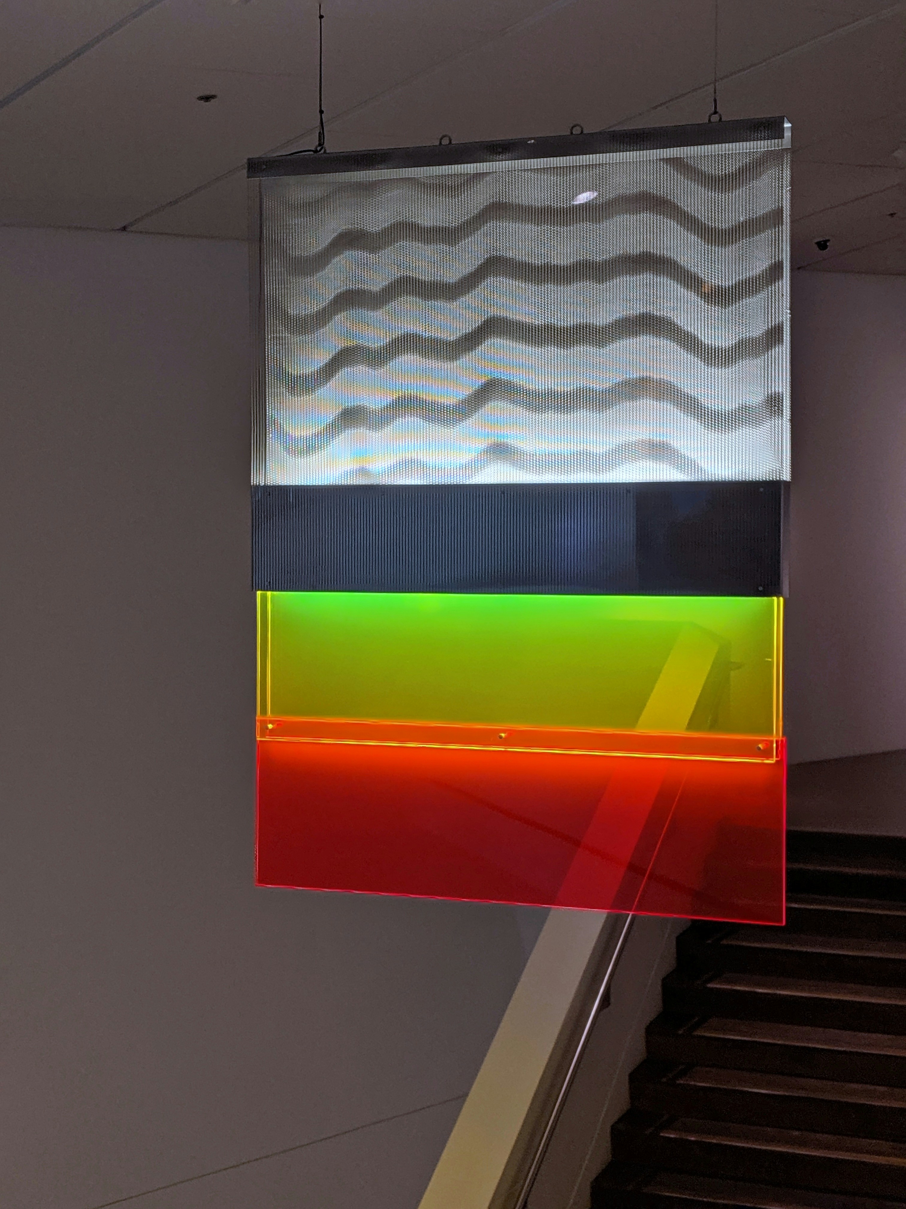 red, green, and white panel