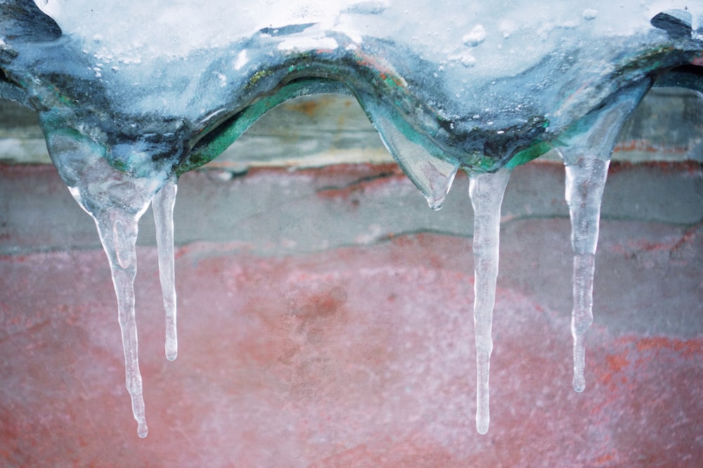 focus photography of icicles