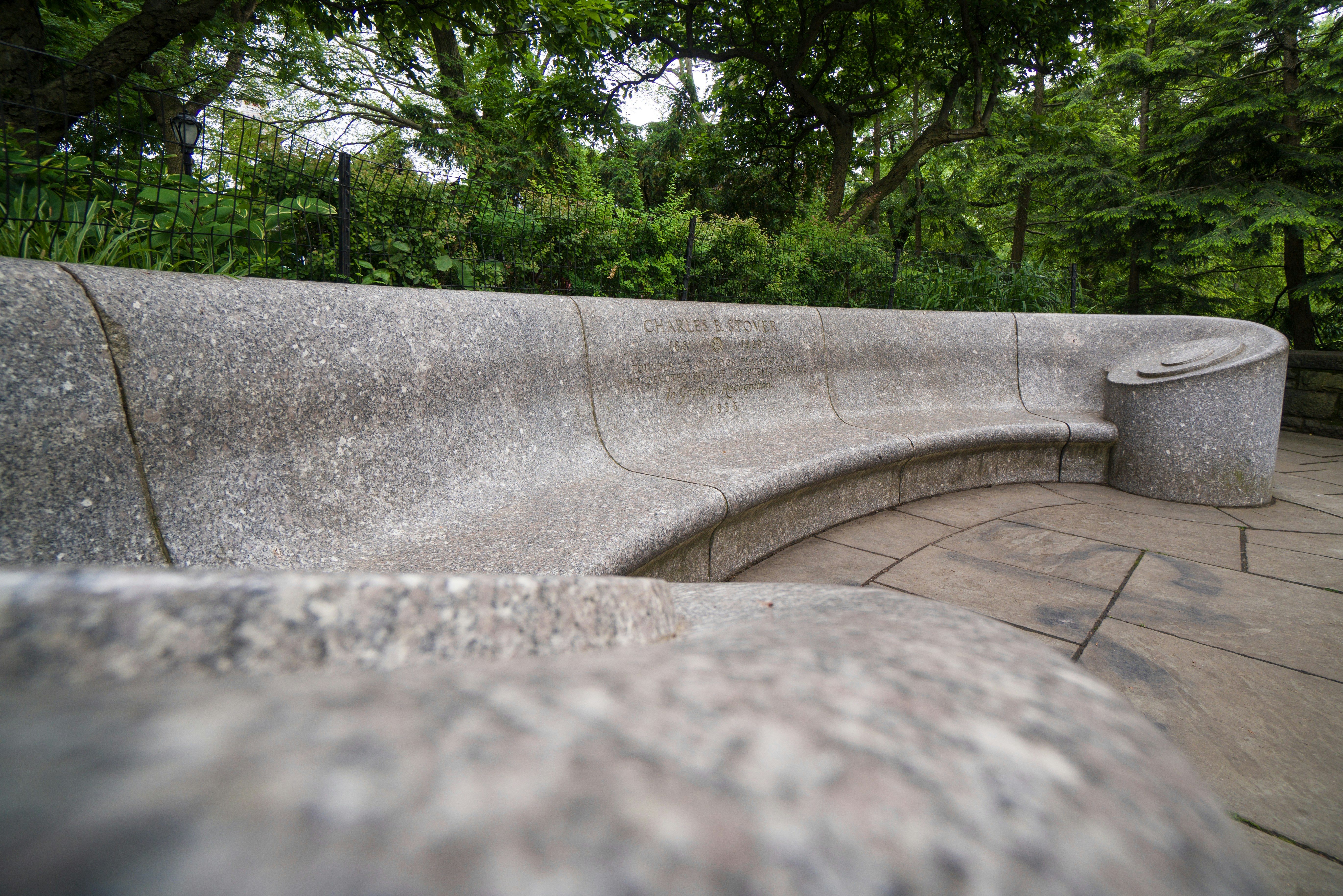 gray concrete bench