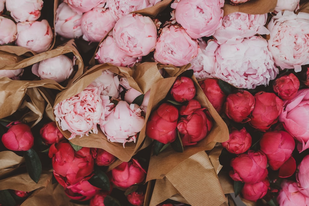 pink-petaled flower bouquet