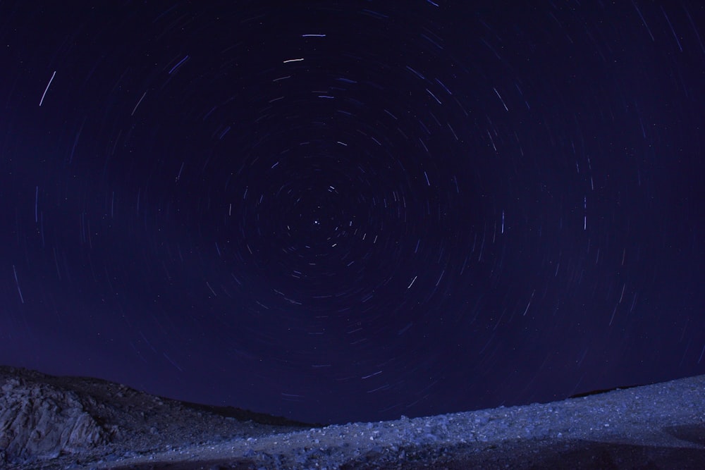 time-lapse photography of stars