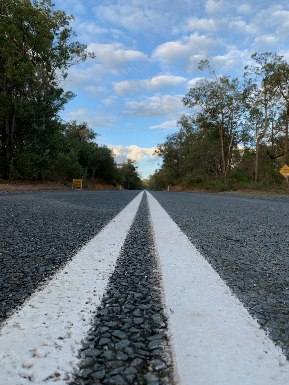 double white lines between road