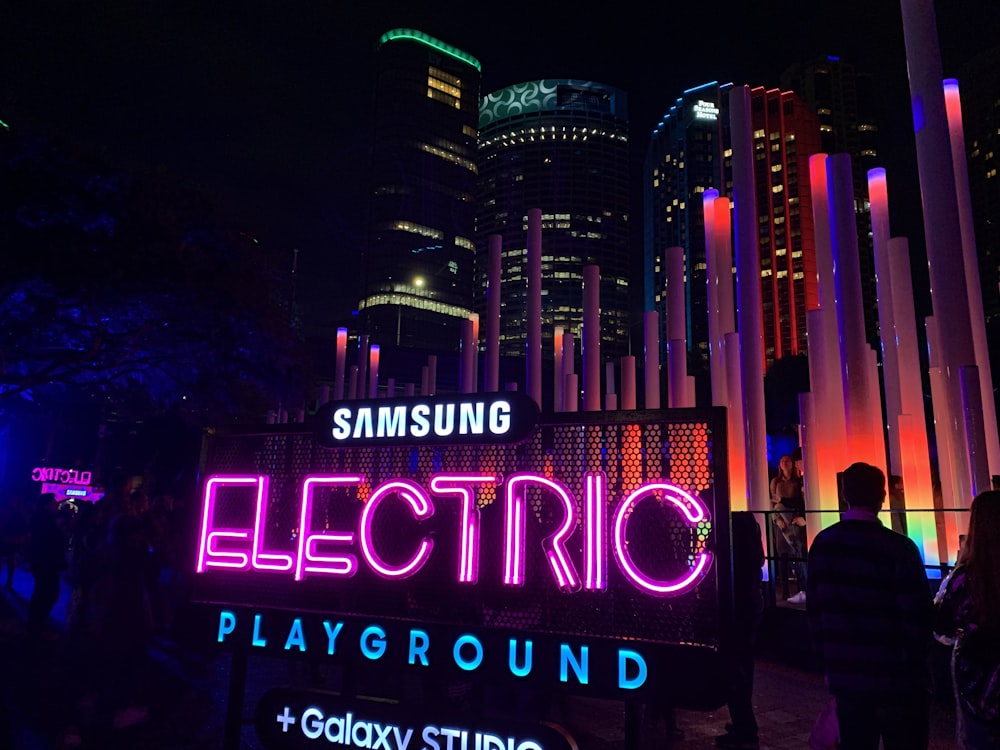 Samsung Electric Playground neon signage