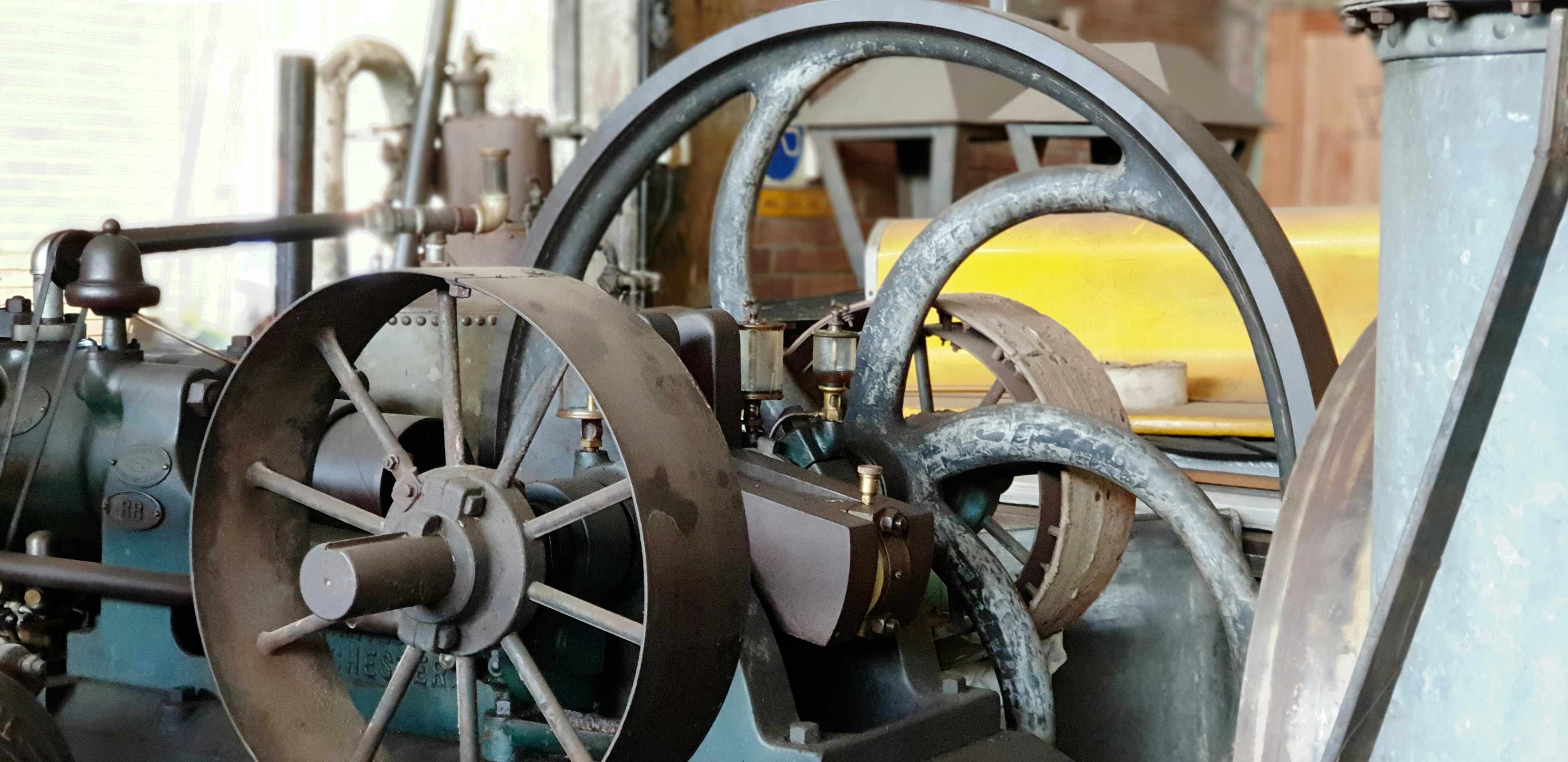 Old machine in steampunk artist's workspace
