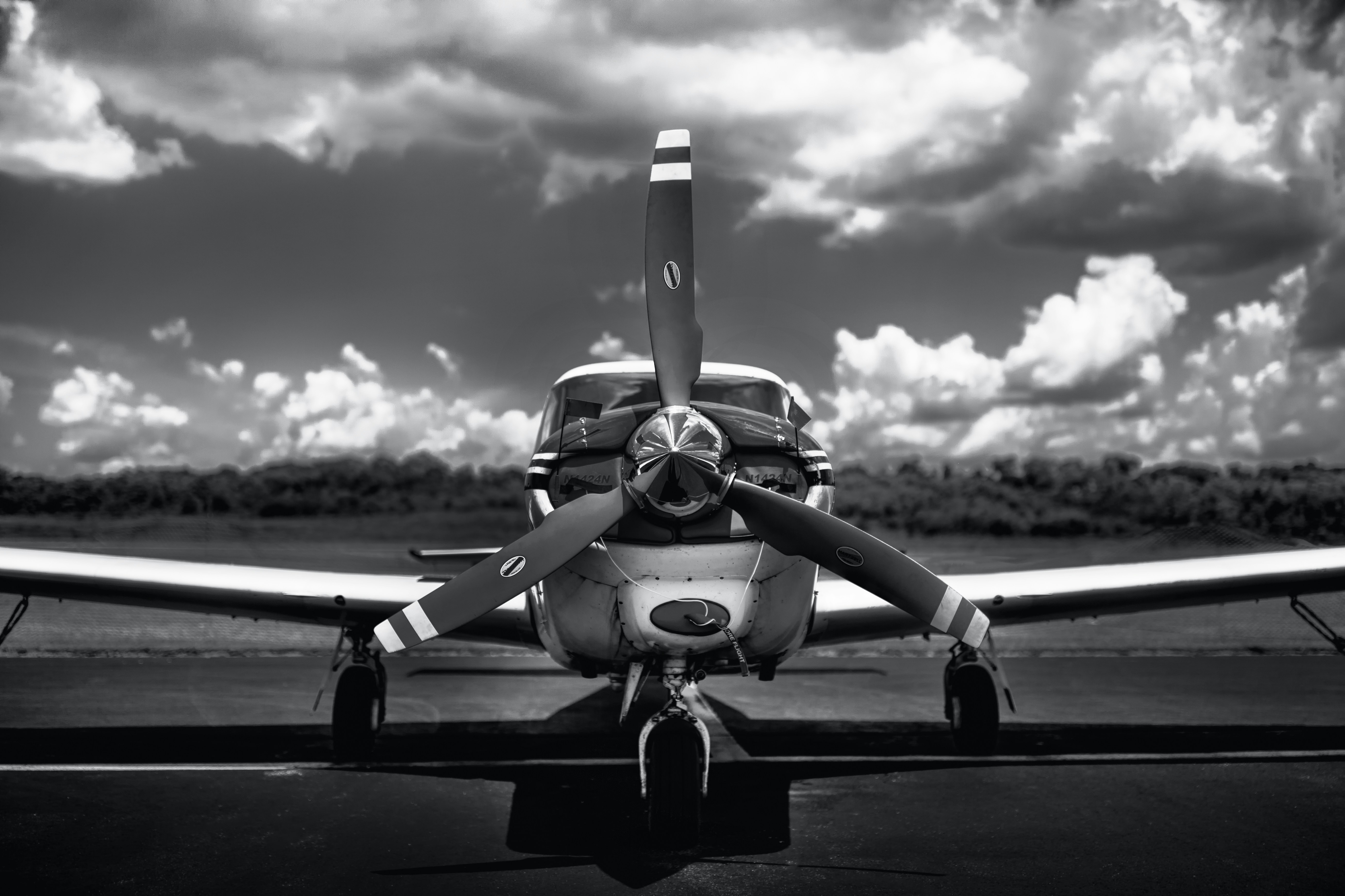 Foto en escala de grises del plano gris