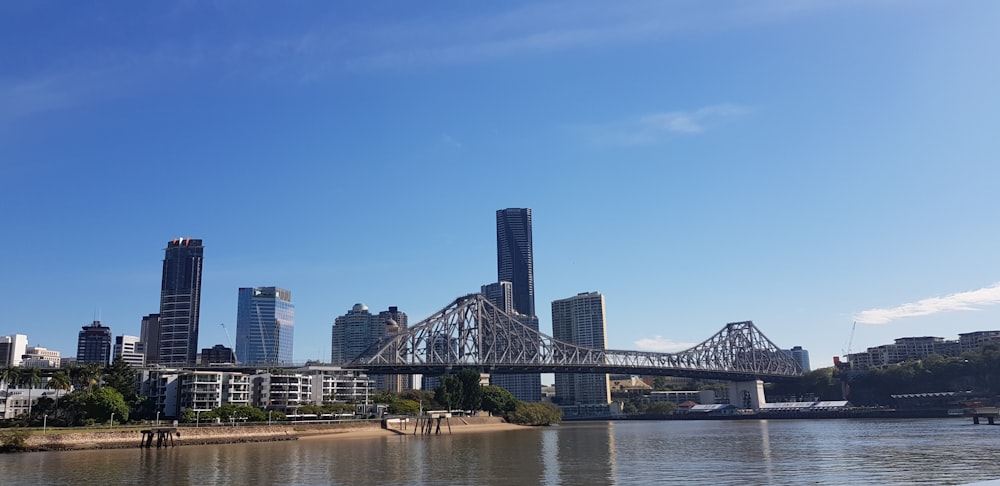 photography of gray suspension bridge during daytime